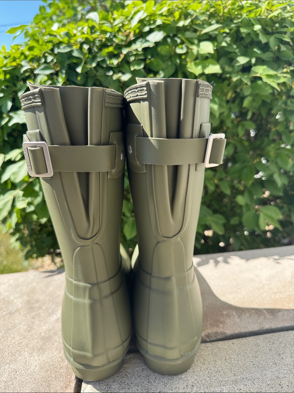 Hunter Olive Rubber Tall Rain Boots - Picture 4 of 6